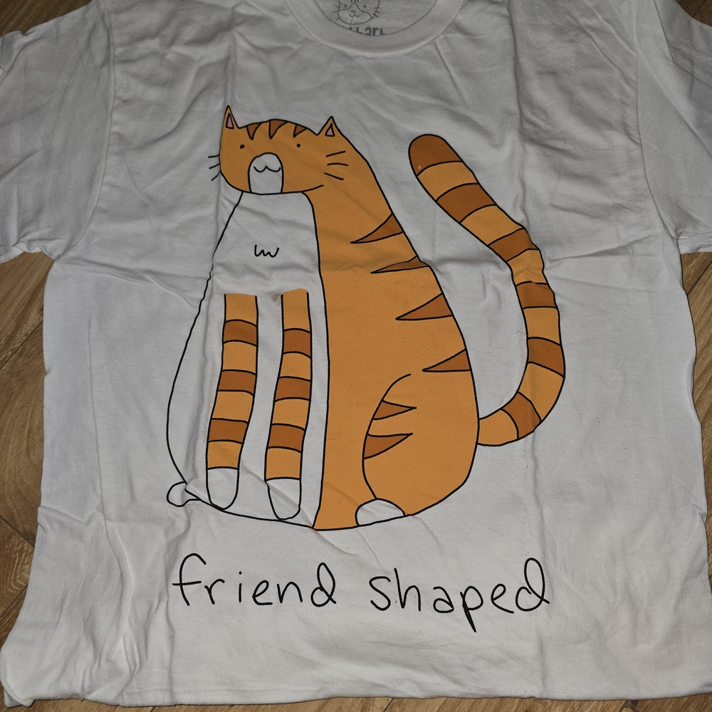 Spencer's White and Orange Cat Graphic Tee